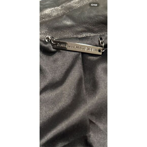 Diane Von Furstenburg 100% Leather Ruffle moto jacket 10 - Picture 4 of 13